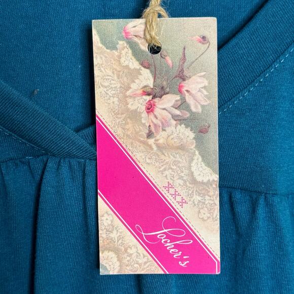 Locher's Paris Size Large Teal Embroidered I Ain't Your Effen Sweetheart Shirt - Picture 6 of 10